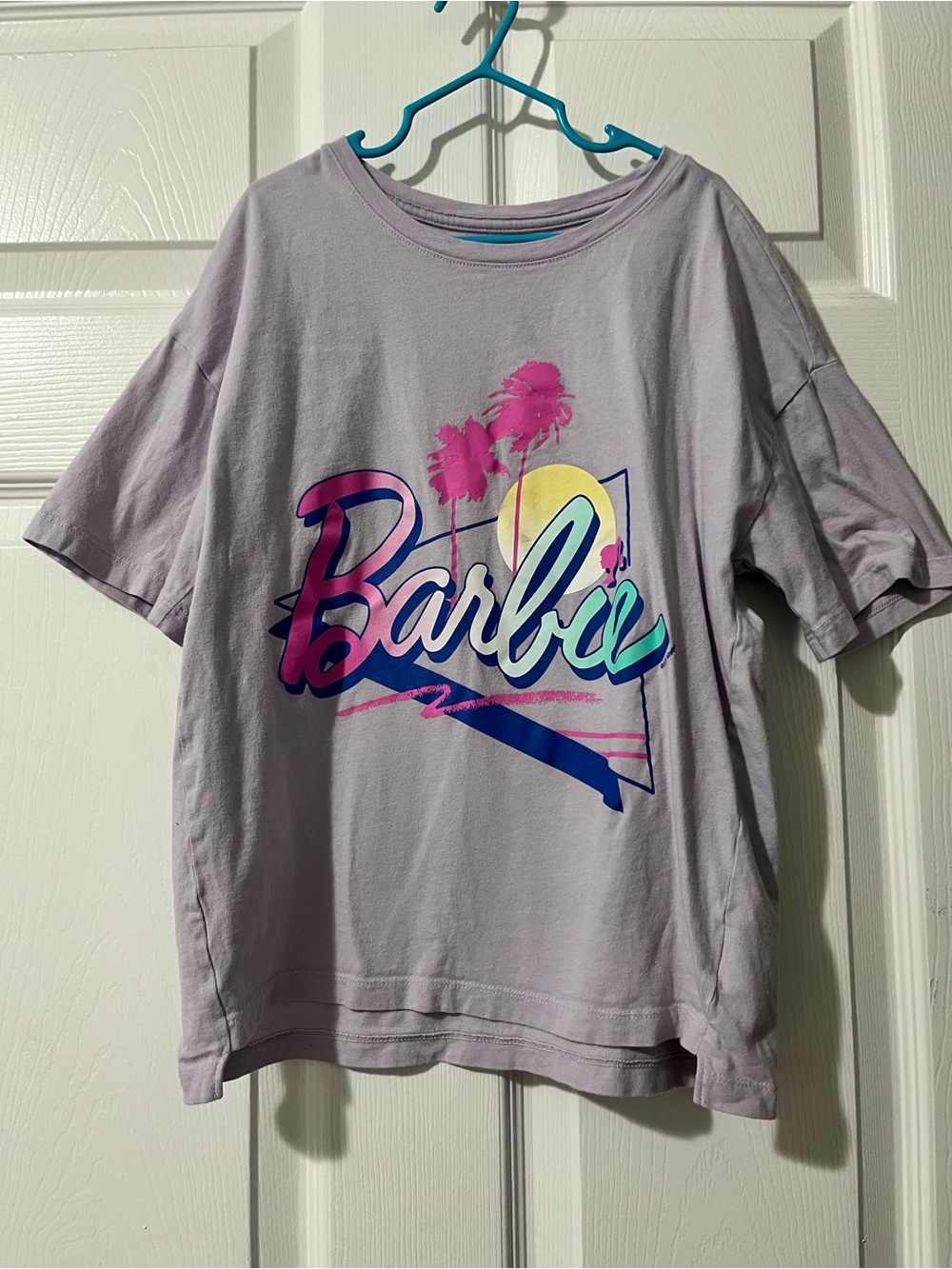 Old Navy Lavender Barbie Graphic Tee with Neon Accent Colors
